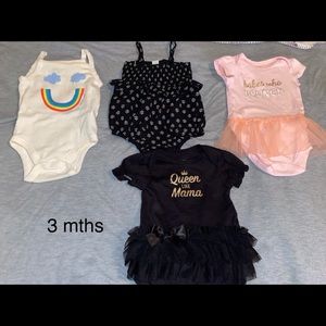 Babygirl onesies w/tutu 3 month